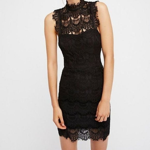 Free People Daydream Bodycon Dress In Black - Picture 1 of 4